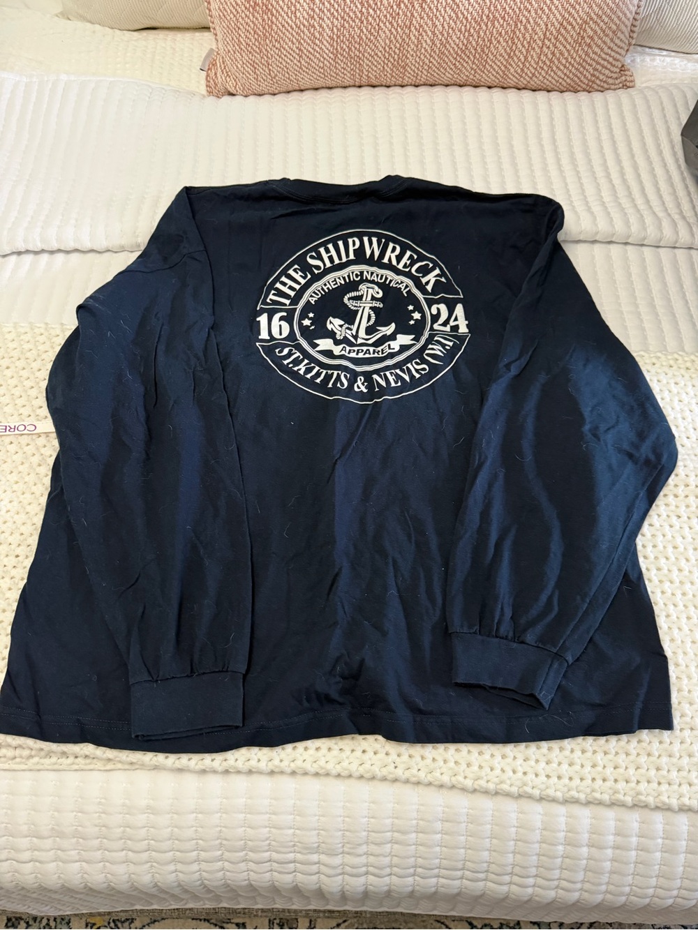 Source Unknown Navy Long-Sleeve Shirt with White Nautical Logo